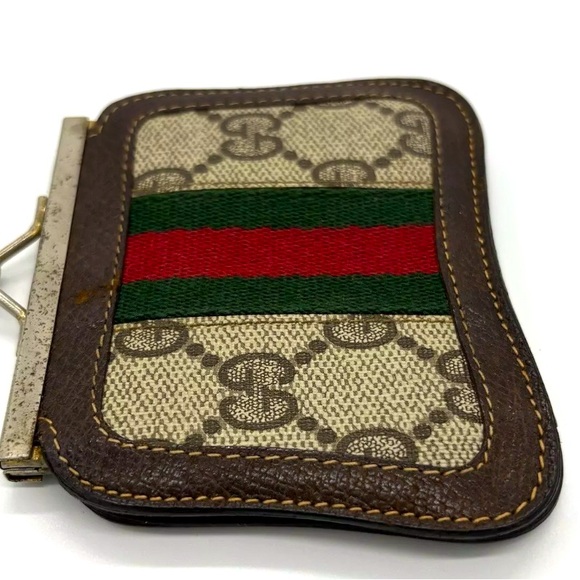 ❤️💚VINTAGE! Gucci Sherry Line Brown GG Canvas And Leather Coin Case Wallet❤️💚 - Picture 4 of 9